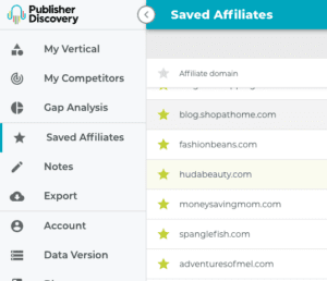 saved affiliates saved affiliate list